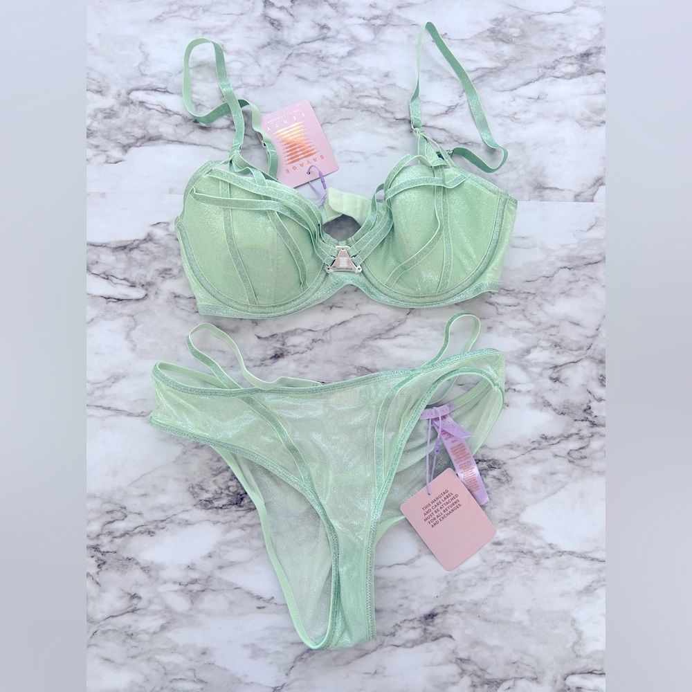 Savage X Fenty strappy Lingerie Set 32d small